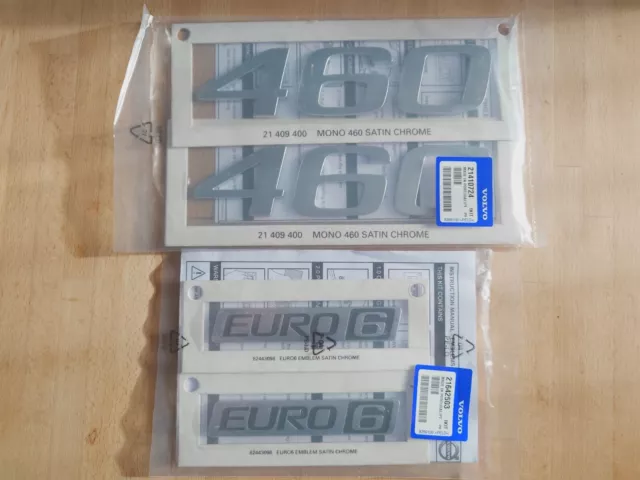 Genuine VOLVO 460 + EURO 6 Truck Side Badges  21410724 + 21642503 FH Series NEW