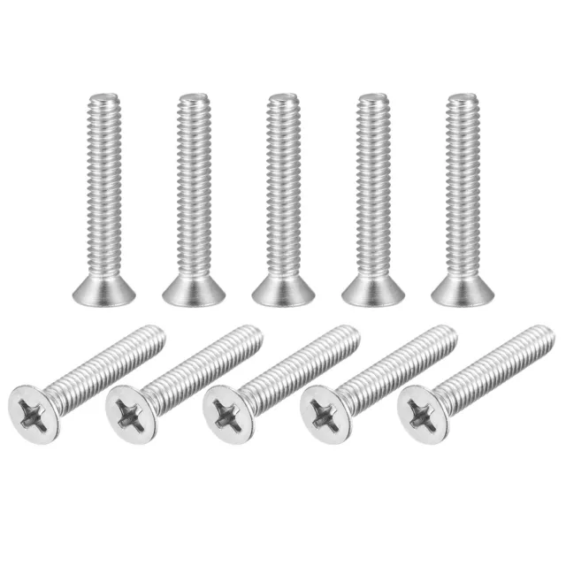 1/4-20x1-1/2" Plat Tête Machine Vis Cruciforme 304 Inox Acier Boulons 25pcs