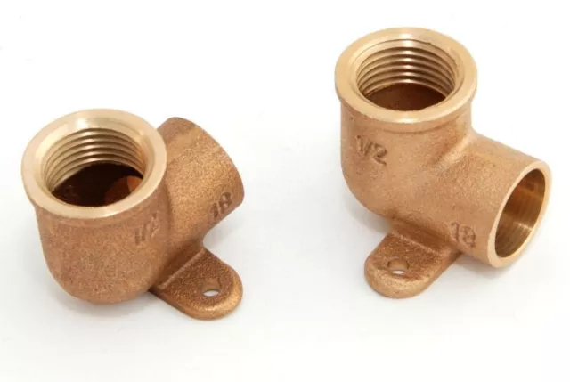 2x Rotguss Deckenwinkel 18mm - 1/2" / 4472g Rotgussfitting red brass gunmetal