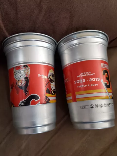 Mikka Kiprusoff Retirement Beer Cups Aluminium March 2, 2024 NHL Calgary Flames