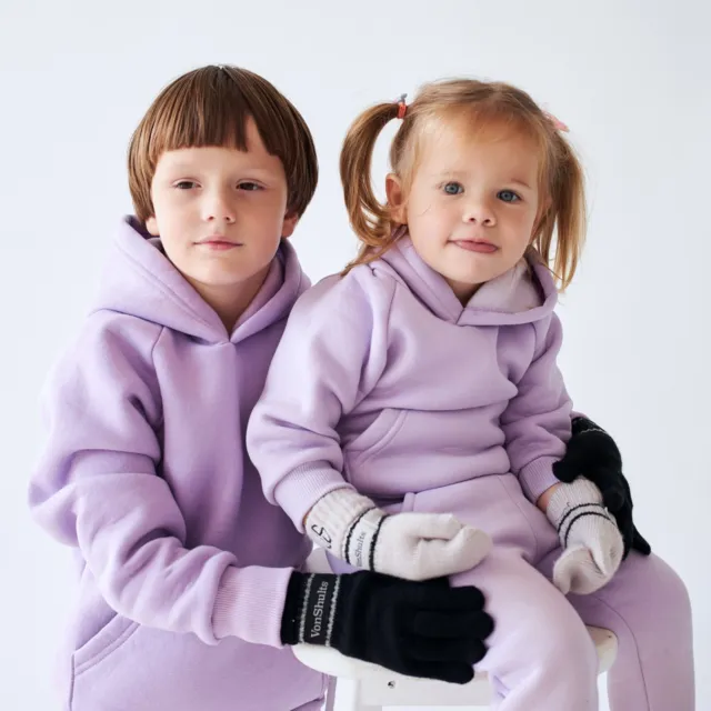 VonShults Lux Never-Lose Kids Children Gloves Wollen, Warm, Winter, Cold Weather