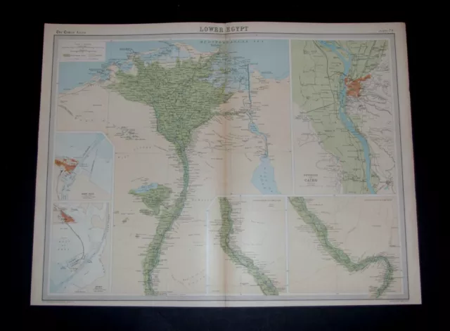 SALE - THE TIMES ATLAS 1921  - LOWER EGYPT Map Plate 794