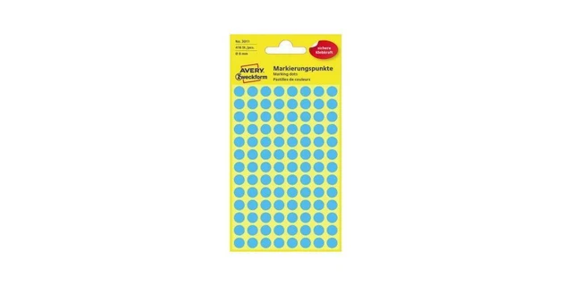 AVERY Zweckform Etiketten 3011 Markierungspunkt Ø8mm blau 416 Stück