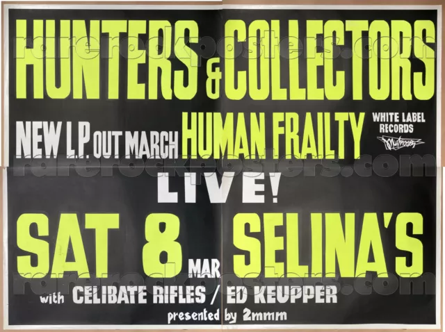 Hunters & Collectors / Celibate Rifles / Ed Kuepper ~ Orig 1986 Aust Gig Poster