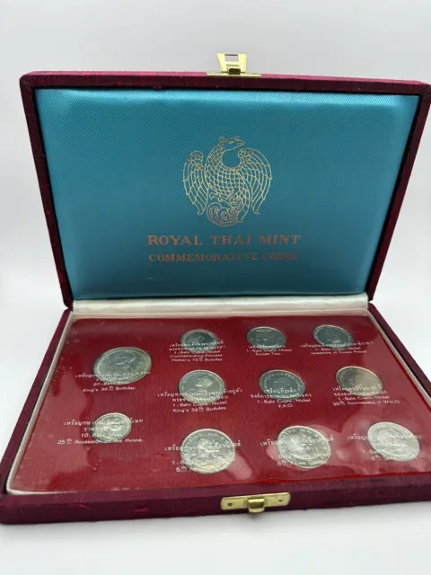 Royal Thai Mint Thailand Commemorative 11 Coins Set With Silver (Rx1221628/J2)