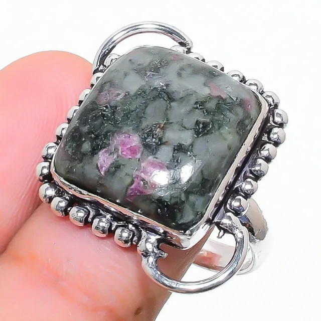 Eudialyte Gemstone Handmade 925 Sterling Silver Jewelry Ring Size 9.5 Easter