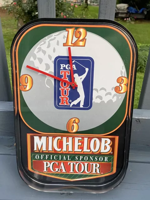 Michelob PGA Tour Golf  Anheuser Busch￼ Advertising Sign Clock Mint