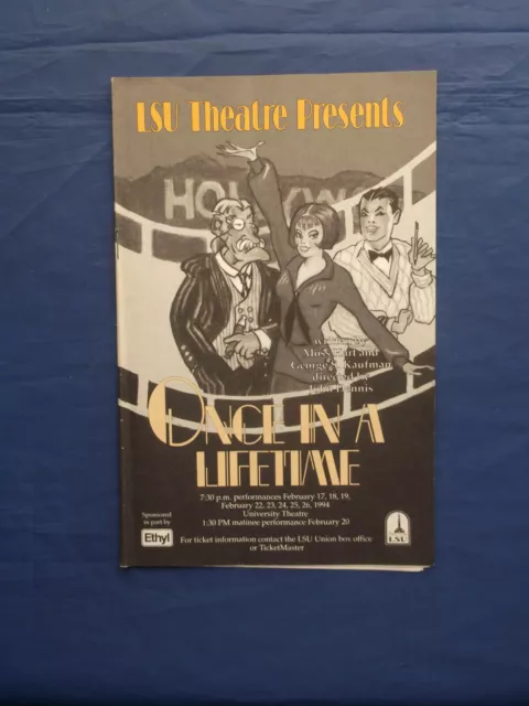 ONCE IN A LIFETIME - LSU Louisiana State University Theatre - Programme Feb 1994