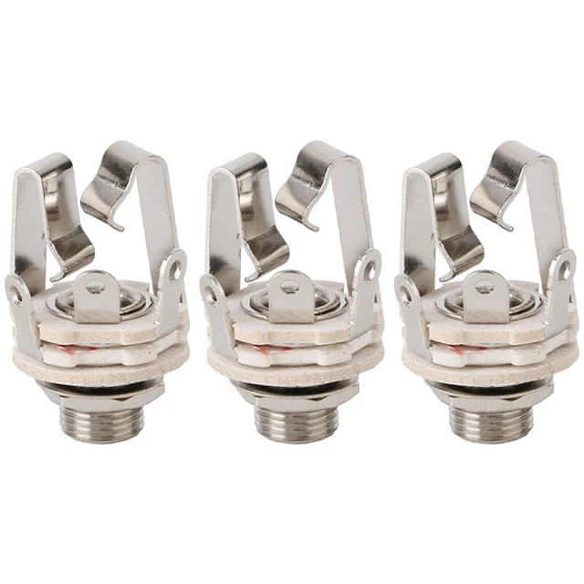 3Xio Cable Connector Plug Socket with A Switch Stereo 6.5 Female for Guitar J6V9