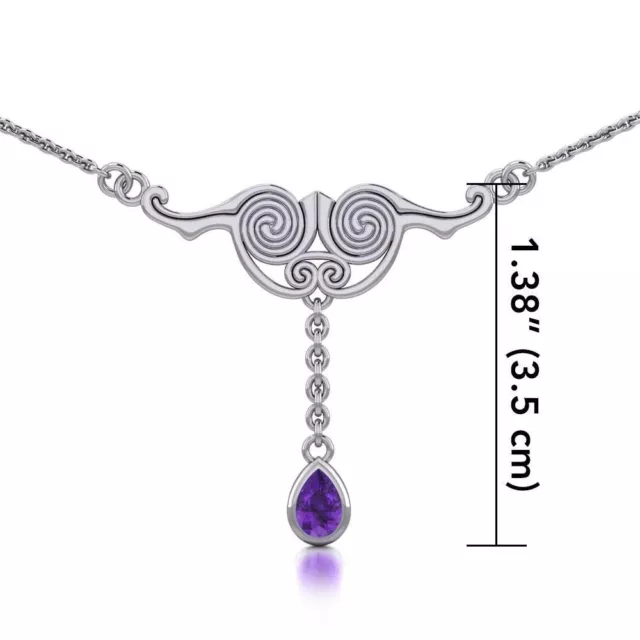 Celtic Knot Spiral .925 Sterling Silver Necklace Gemstone Peter Stone Jewelry