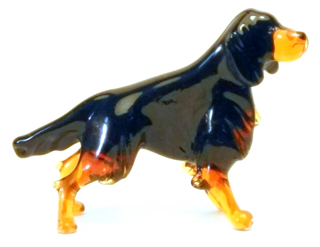 Hand Made Blown "Murano" Glass Collectable Scottish Gordon Setter  Dog  Figurine