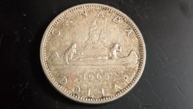 CANADA 1 DOLLAR QUEEN ELISABETH II 1965 argento silver DOLLARO
