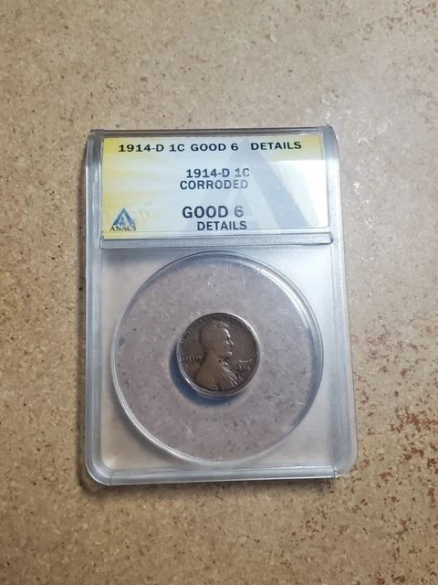 Anacs Good 6 Details 1914 D Lincoln Wheat Cent Penny Key Date Brown