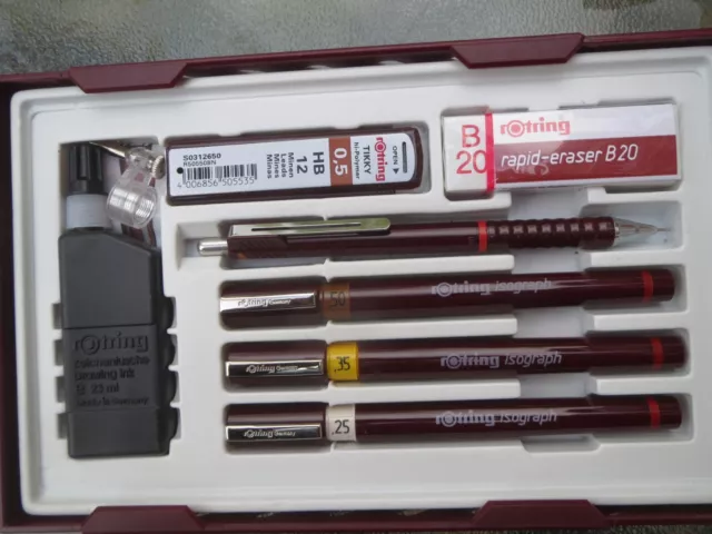 Rotring Isograph College Pen Set 0.25  0.35  0.5 Brand New Needs Ink