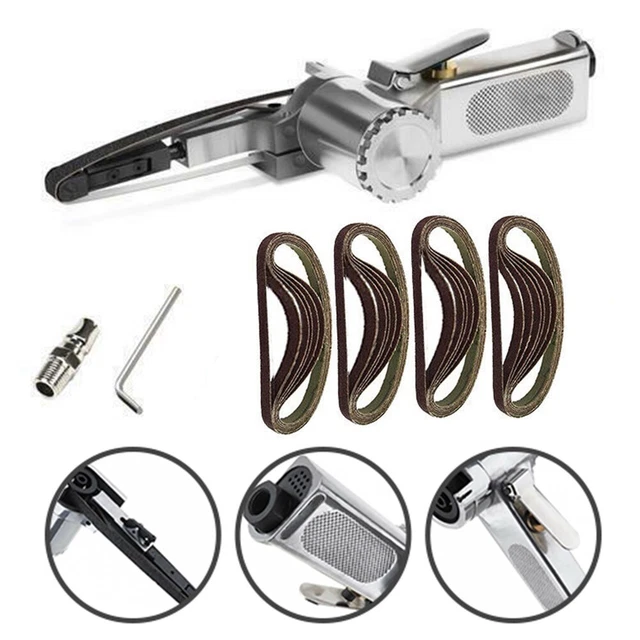 Potenza Aria Belt Sander 25Belts Macchina 330mm X 10mm Esagonale Chiave Pratico