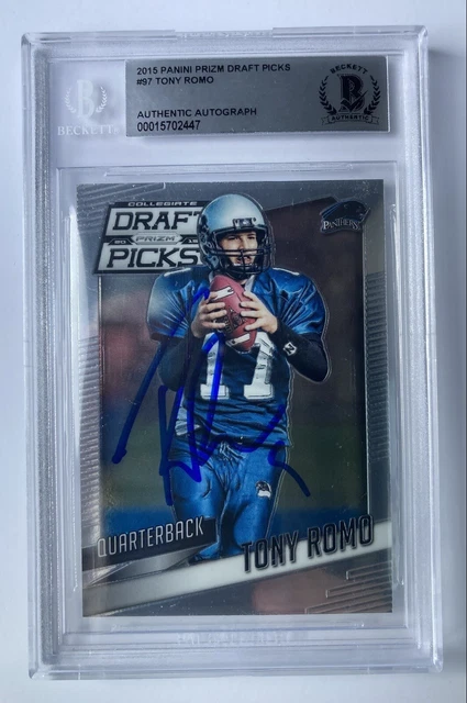 Tony Romo Signed 2015 Panini Prizm Draft Picks Card BAS Autograph