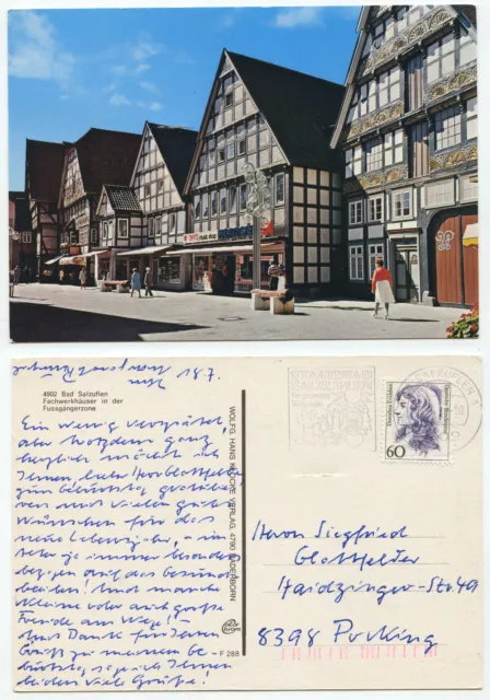 27403 - Bath Salzuflen - pedestrian zone - postcard, run 19.7.1991