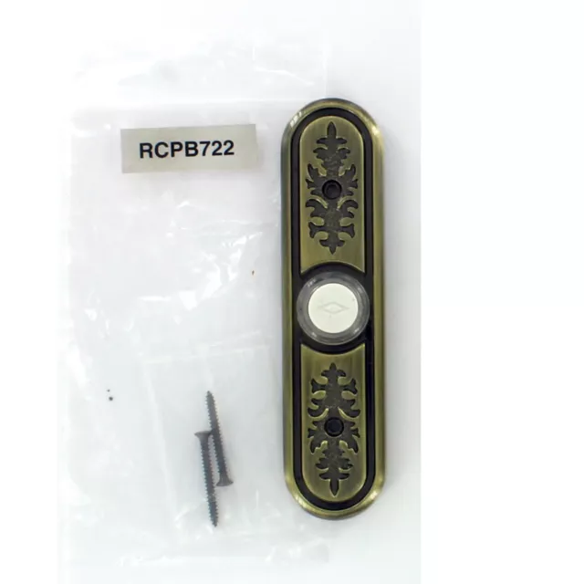 NuTone RCPB722 Lighted Pushbutton Door Bell - Fits Brick Molding Antique Brass