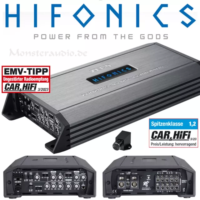 Hifonics Zeus ZXR1200/5 5-Kanal 1200 Watt digitaler Verstärker Auto Endstufe