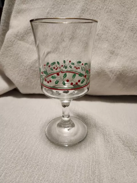 VTG Libbey Arby's Glasses Set of 2 Christmas Holly Berry Holiday Promo