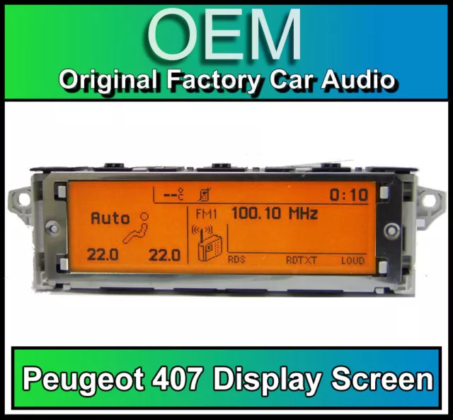 Peugeot 407 Display Screen, RD4 Radio LCD Multi Funktion Takt Blende