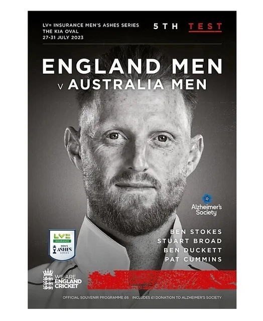 ENGLAND V AUSTRALIA Official Oval July 2023 5Th Test Cricket Ashes New