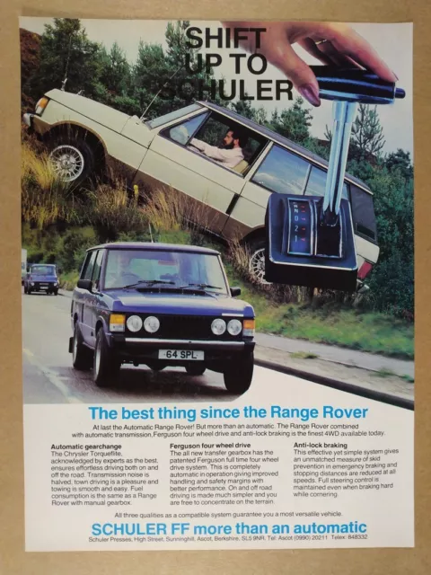 1981 Schuler FF Range Rover Automatic Transmission vintage print Ad