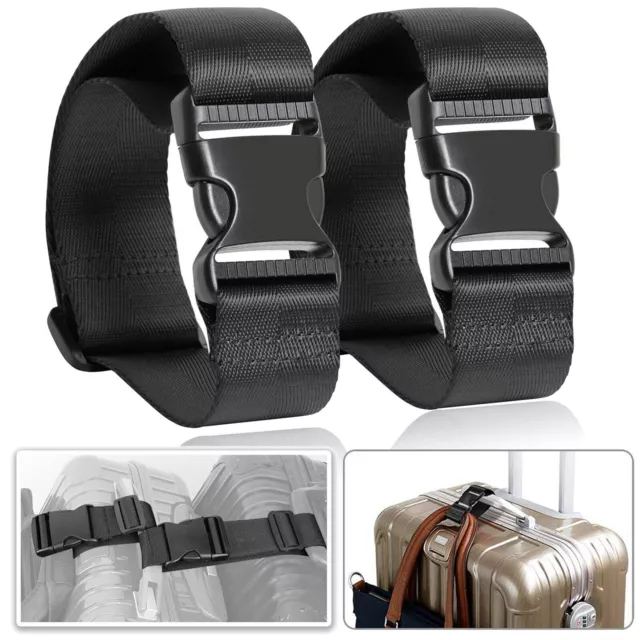 Add A Bag Strap Travel Luggage Suitcase Adjustable Belt Carry On Easy Travel 3