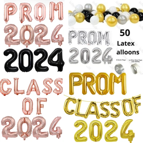 PROM 2024 BALLOONS 16" Foil Graduation Uni School GRAD Party
