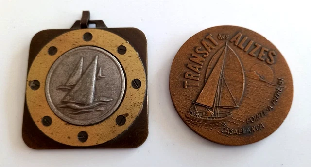 Ancienne Médaille Plaque En Bronze 'LA BRISE' - Trophée Club Nautique, Thème Maritime