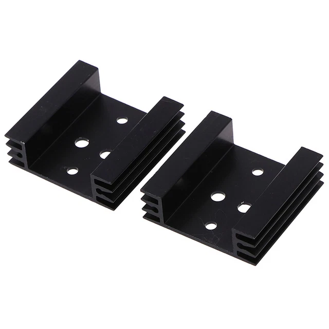 2Pcs 45x45x14mm TO3 Transistor Heat Sinks TO-3 Black Amumi G3AY