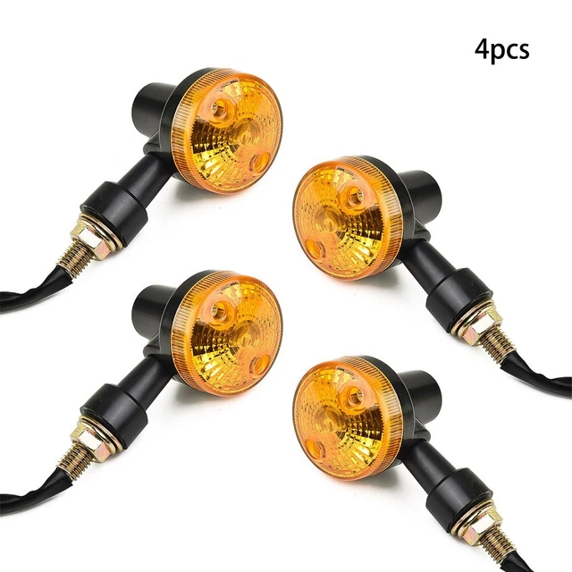 4* 6 Volt INDICATORS TURN SIGNAL AMBER LENS MOTORCYCLE BLINKER LIGHTS-BULBS