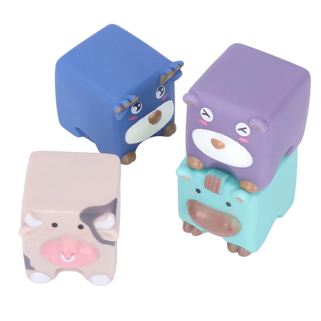 4pcs Soft Stacking Building Blocks Cute Cartoon Animal Shaped Teething Sque Xmas