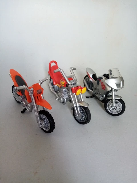 CN LOT PLAYMOBIL Camion Plateau Man 4129 Depannage Porte 3 Moto Cross