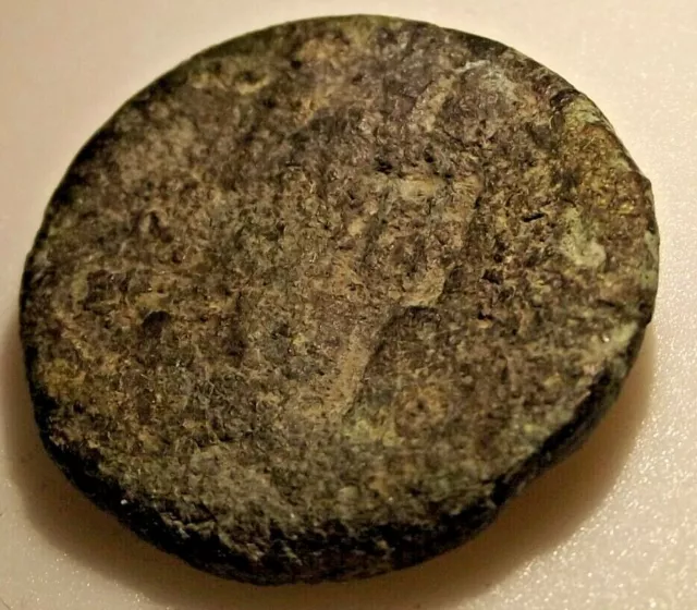 ANCIENT GREEK / RARE CYPRUS found BRONZE COIN  B.C. & Counter Mark ///