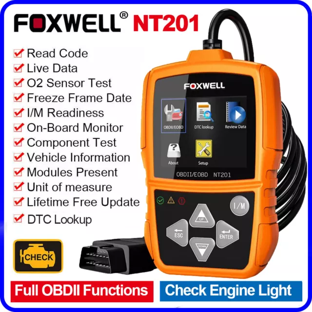 FOXWELL NT201 Car Engine Diagnostic Reset Tool OBD2 Scanner Fault Code Reader