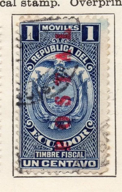 Ecuador 1929 Early Issue Fine Used 1c. Optd 114191