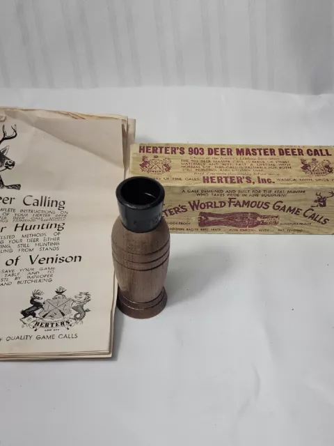 🦌Vintage WORLD FAMOUS Herter's Master Deer Call No. 903 Box & Instructions