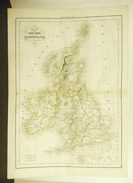 Reino Unido UK United Kingdom Mapa Antigua 1838 Ancient Map Mapa 45cm 38cm