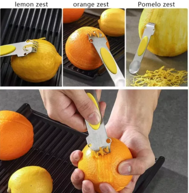 1 Lemon Zester Channel Knife Citrus Grater Lime Zest Cooking Tool Fine Chef  6L