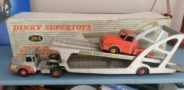 Ancienne Miniature Camion Tracteur Unic Dinky Supertoys Transporteur France