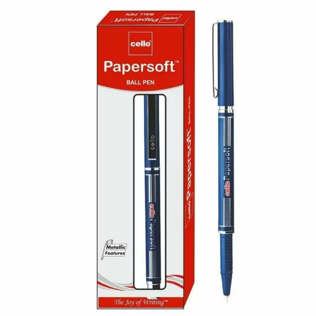 Cello Papersoft Blue Ball Pens For Smooth Writhing Pack Of 10