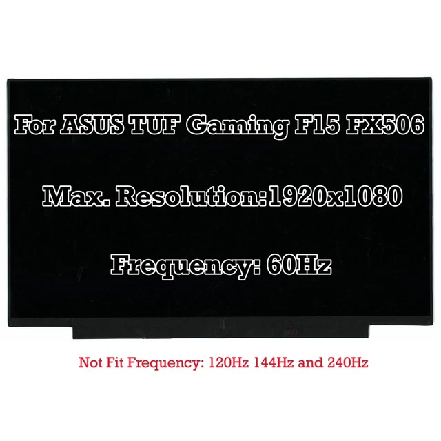 Dalle Écran Asus TUF FX506H 15.6" FHD IPS 144Hz - Remplacement Neuf - Compatible Garantie 1 An
