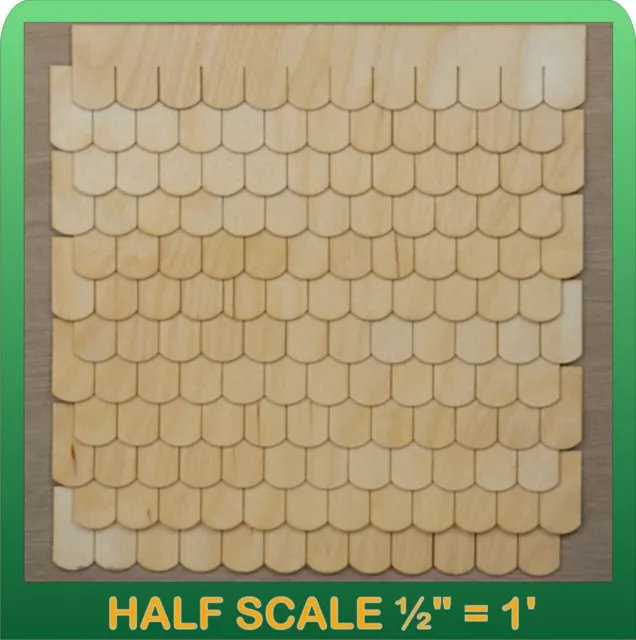 Half Scale Laser Cut Fishscale Speed Shingle Strips by Greenleaf Dollhouses