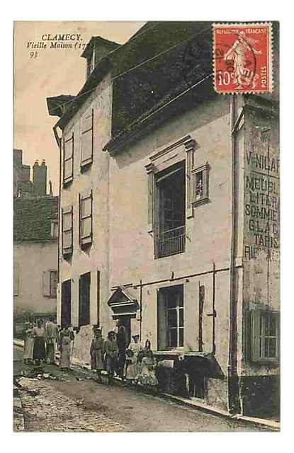 58 - Clamecy - Vieille Maison - Anim�e - Correspondance - Oblit�ration ronde de