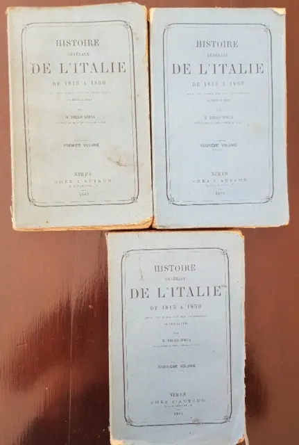 HISTOIRE GENERALE DE L'ITALIE 1815-50 avec des notes sur les evenements 1859/60