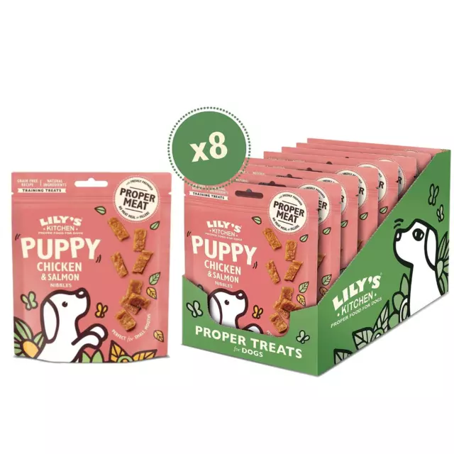 Lily's Kitchen Puppy Chicken & Salmon Nibbles Dog Treats Meaty Fishy Snack