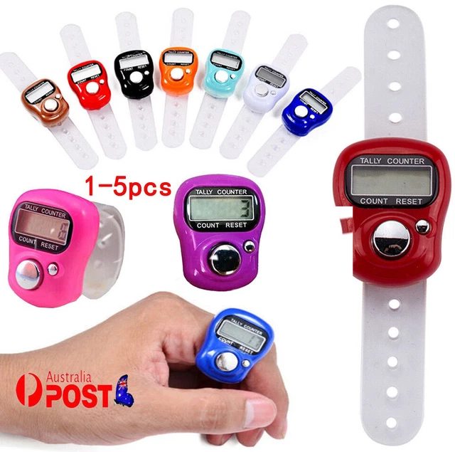 1-5 Pack Number Clicker Tasbeeh Tasbih Mini Finger Ring Digital Hand Tally Count
