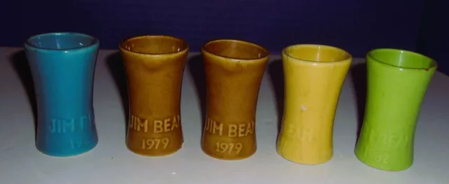 4 Pre owned  Vintage 1979 Jim beam Shot Glasses Inuine Recal China
