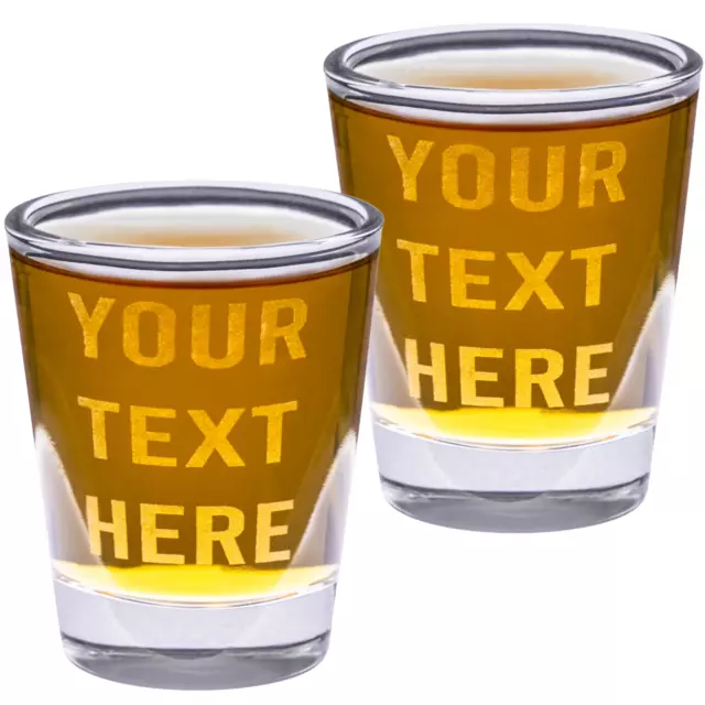 Personalized Shot Glasses Set of 2 -  Engraved 1.5 oz Shot Glass Custom Text